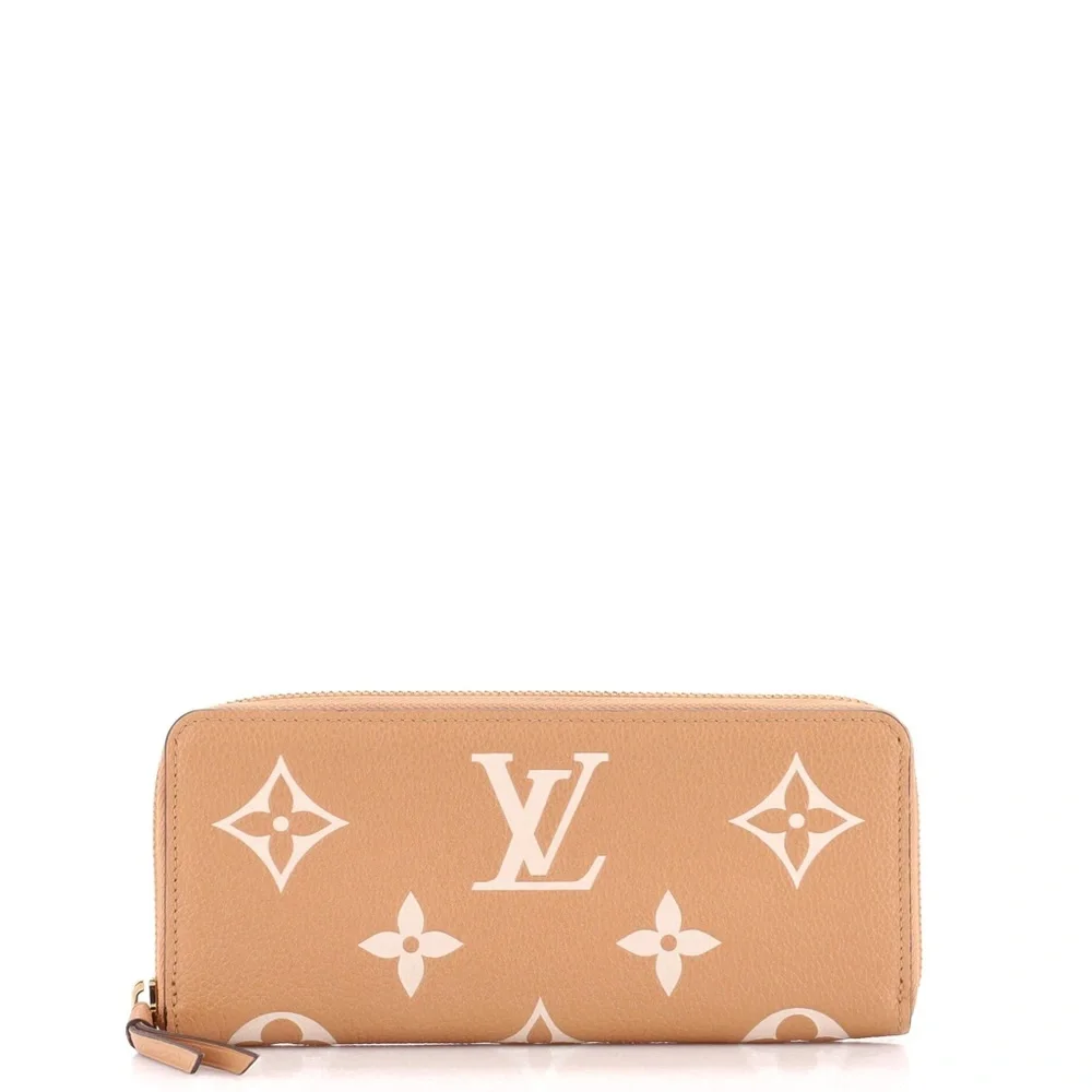 Authentic Louis Vuitton Clemence Wallet Leather Empreinte Giant Bicolor Cream - Picture 3 of 4